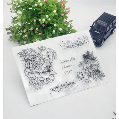 Flowers Background Transparent Clear Silicone Stamps For Scrapbooking Rubber Stamp Photo Album Diy Decorative Card Making