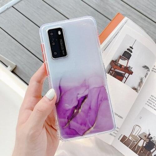 Luxury Marble Phone Case For Huawei P40 Pro Plus P30 P40 Lite Case Clear Transparent Full Protective Shockproof Fashion Cover
