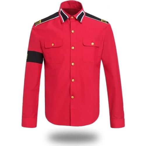 MJ Professional Cosplay MICHAEL JACKSON Costume CTE Style Shirt For MJ Fans White Black RED Colors