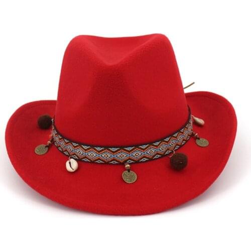 2021 New Style Ladies Men Gentleman Elegant Ladies Winter Autumn Jazz Hat Wool Retro Felt Fedora Hat Wide Brim Western Top Hat