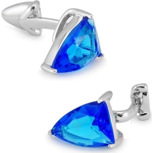 SPARTA SKY BLUE AAA zircon cufflinks mens Cuff Links + Free Shipping