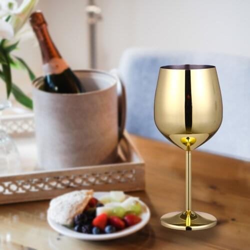 500ml Stainless Steel Champagne Cup Metal Cocktail Juice Drink Goblets Red Wine Glass Bar Party Restaurant Kitchen Tools
