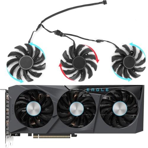 75mm PLD08010S12HH Graphics Card Cooling Fan Replacement For Gigabyte RTX 3070 EAGLE GPU