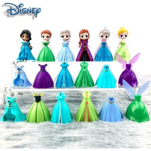 Disney Frozen Magic Dress Princess Elsa Anna Alice Magic Dress PVC Action Doll Collection Doll Childrens Toy Doll