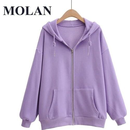 Woman Chic Hoodies 2021 New Spring Large Loose Jacket European And American Fashion Sportwear solid Color Female Chic Hoodies