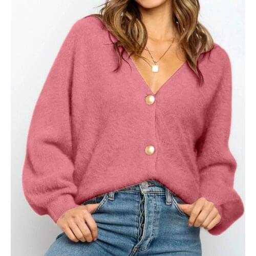 2021 New Elegant Long Sleeve Mohair Sweater Women Single-Breasted Female Short Cardigan Soft Flexible Knitted Outwear Jumpers