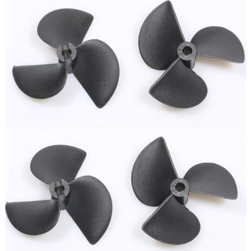 2Pairs CW CCW 3-Blades Propellers 35/36/55mm Dual Motors Nylon Props Fit 3/4mm Shaft for RC Electric Boat Model DIY Accessories