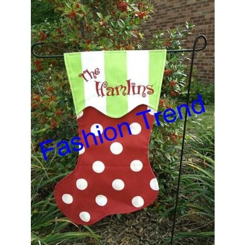 20pcs/lot new arrival good quality Christmas stocking garden flag 12*16inch wholesale outdoor Christmas decoration