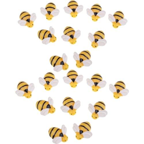 20 Pieces Unique Style Mini Cute Bee Shape Resin Flatback Embellishment DIY Craft Phone Case Decoration
