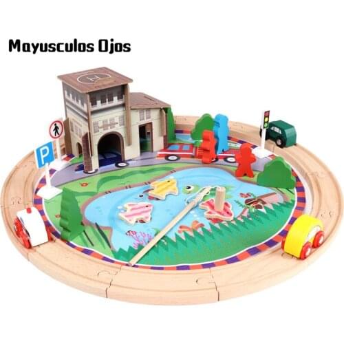 39 Pieces Of Circular Track Fishing Traffic Track Sign Toys For Early Education Kindergarten