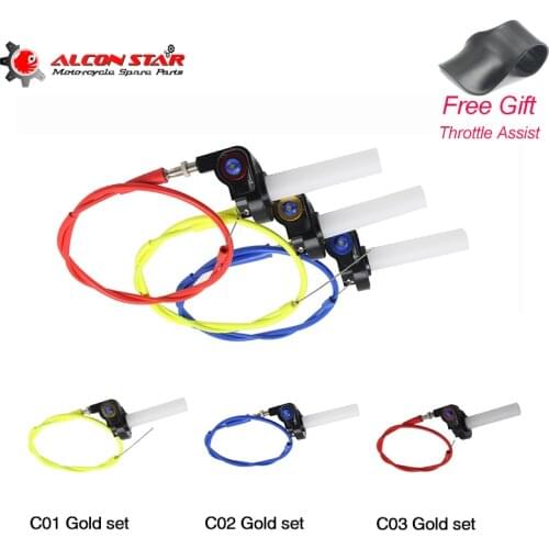 Alconstar Aluminum Throttle Grip Quick Twist Gas throttle Settle With Throttle Cable Fit Dirt Pit Bike ATV UTV Visual Grips bar