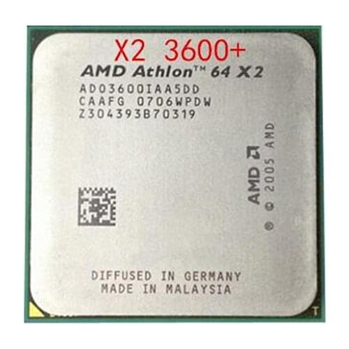 Free shipping For Athlon 64x2 3600+ Desktop CPU 2.0GHz 512KB/1000Mhz processor Socket AM2 Computer 940pin Original authentic