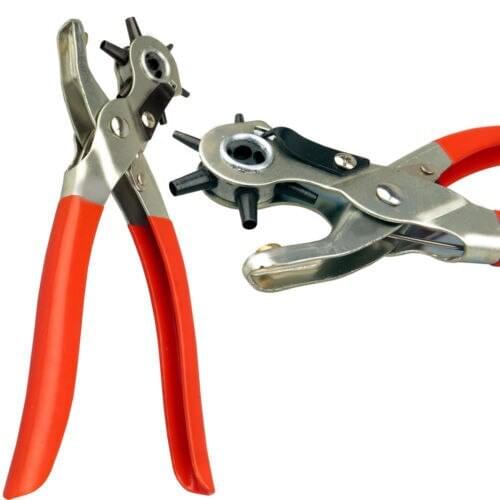 Free Shipping Revolving Leather Hole Ring Punch Plier Puncher And Belt Cut Cutter Eyelet Craft
