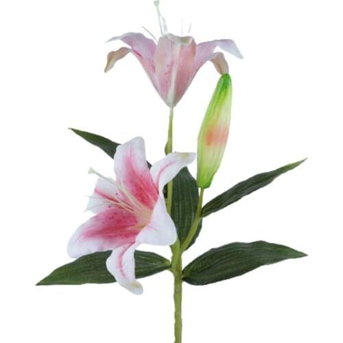 3 Heads 44cm Silk Flower Artificial Lily Flowers European Multicolor Fake Bridal Flowers Bouquet Wedding Home Party Decoration