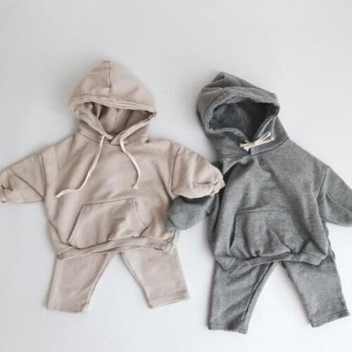 1-3 Year Baby Autumn Long Sleeve Clothes Set Solid Hoodie + Pants 2pcs Boys And Girls Children Clothing Suit Kids Casual Outfits