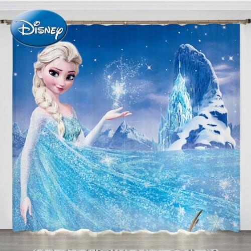 Disney Aisha Frozen Children Girls Bedroom Room Curtains Princess Wind Girl Room Shading Cartoon Cute Dream