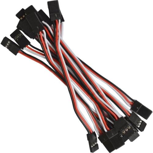 EBOYU(TM) 10pcs * Servo Extension Cord Cable 100mm 10cm Male to Male for Futaba Package of 10 Pieces