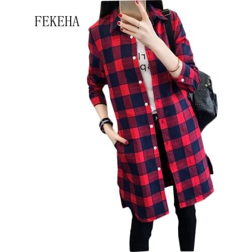 FEKEHA Women's Plaid Shirts