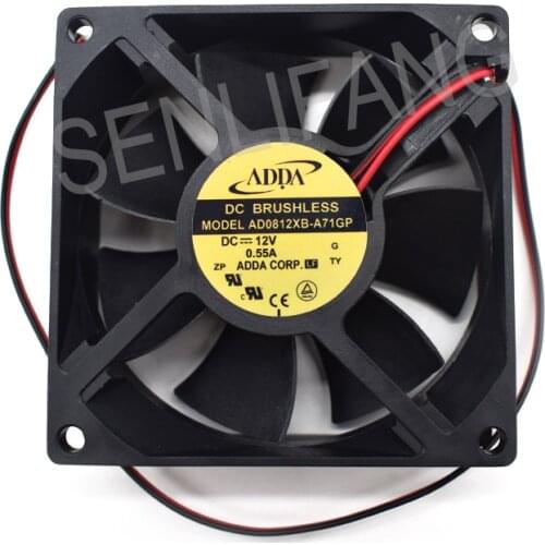 Brand New For 8015 12V AD0812XB-A71GP 80 * 80 * 15MM DC12V 0.58A Two Lines Cooling Fan