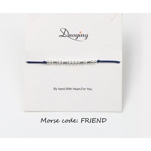 Duoying Brand Morse Code Bracelet Custom LOVE HOPE FRIEND Gold/Silver Color Personalized Hidden Message Bracelet Supply