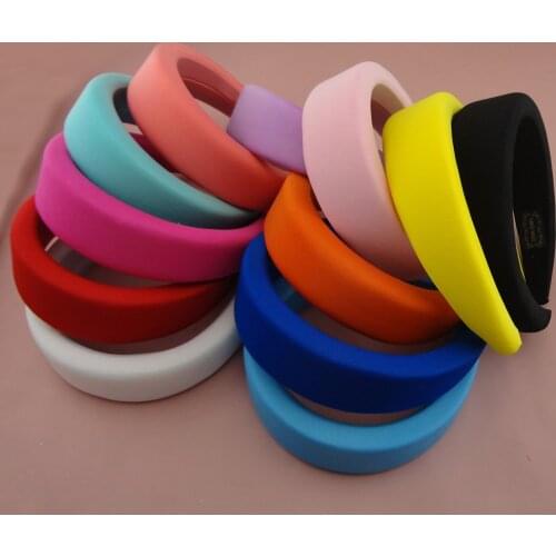 Sponge filled skinny fabric covered Chunky headbands Fashion thick hair hoops Plastic hairbands for girls Headpieces