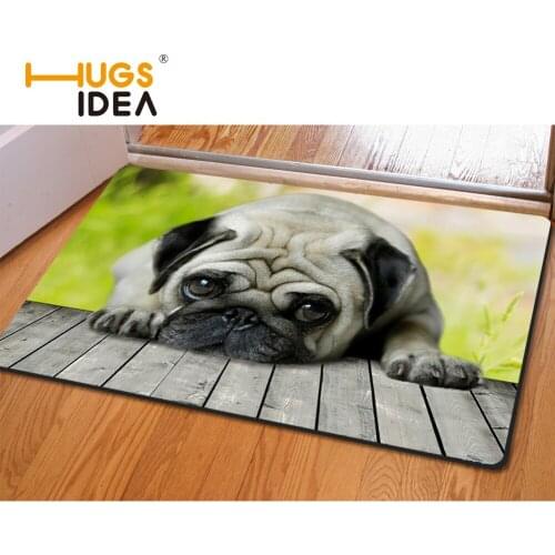 HUGSIDEA Cute Printing Animal Dog Welcome Carpet Funny Entrance Floor Doormat for Living Room Rubber Bathroom Kitchen Mats