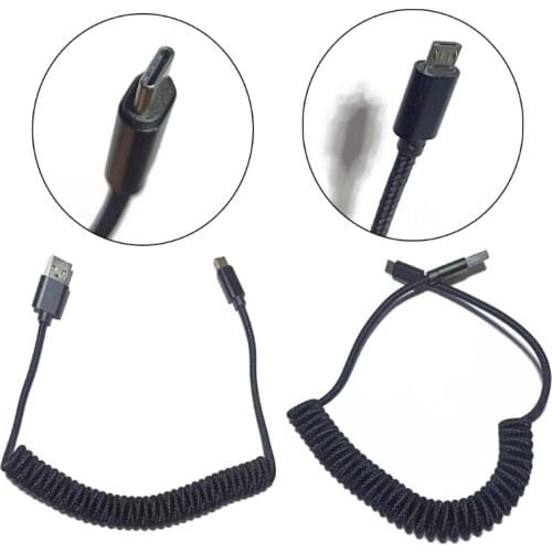 Type C Micro Coiled Cable Wire Mechanical Keyboard GH60 USB Cable Type-C to USB Port / USB V2 Cable Micro USB port for Poker GH6