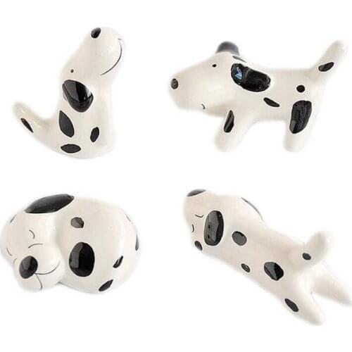 10pcs/set Ceramic Chopstick Shelf Rack Dalmatian Dog Chopstick Holder Stand Kitchen Tableware Japanese Style Dinner Tool