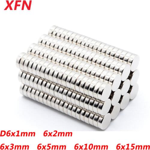 10/20/50 PCS 6x1mm 6x2mm 6x3mm 6x5mm 6x10 6x15 Round Magnet NdFeB Powerful Magnet Rare Earth Neodymium Magnet Strong Magnets