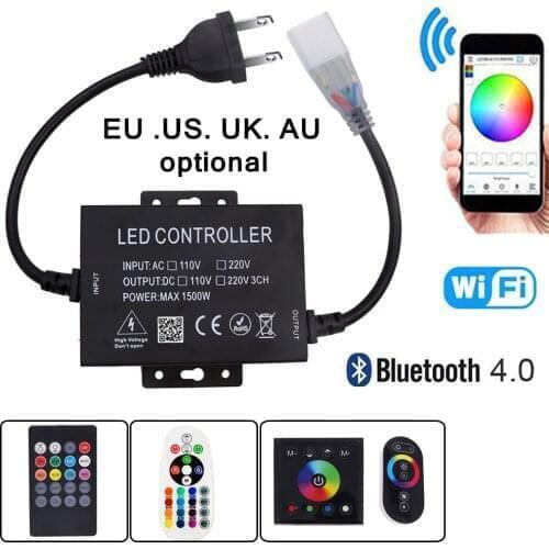 Music Bluetooth Dimmer 750W 1500W Controller US 110V EU AU UK 220V For 5050 LED Strip RGB Neon Light IOS/Android App controller