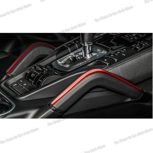 Lsrtw2017 abs car interior door handle trims gear panel handle trims for porsche cayenne 2011 2012 2013 2014 2015 2016 2017