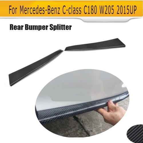Real Carbon Fiber Rear Bumper Splitter Spoiler for Mercedes-Benz C180 C200 C250 W205 Standard Bumper 2015 UP Rear Splitters