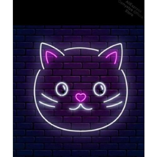 Neon Sign For Cat animal Glass Tubes Lamp neon decorate room Windows light Advertisement Sign Lighting Neon Signs For Home Board