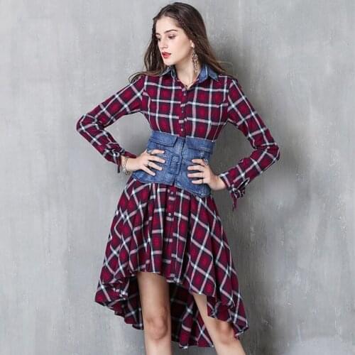 New fashion ladies' spring 2020 case grain irregular long-sleeved two-piece dress 82055 restoring ancient ways