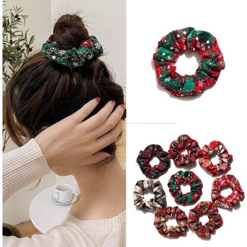 Merry Christmas Hair Ring Hair Ties Rope Autumn Winter Women Ponytail Hair Accessories Girls Hairbands Gifts Best Choose Gift