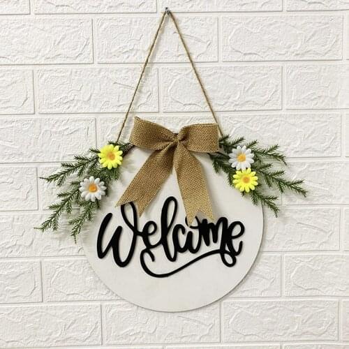 Christmas Decoration Christmas Wreath Wooden Sign Independence Day Home Decoration Door Hanging Hollow Listing