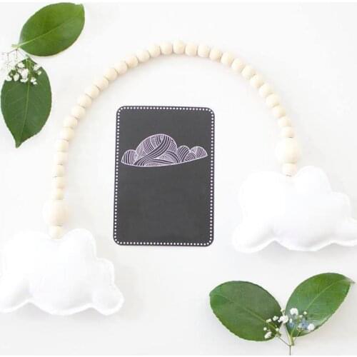 Nordic Double Star Cloud Wooden Beads Ornament Kids Room Wall Decoration Photography Props Nursery Tent Hanging Pendant Ornament