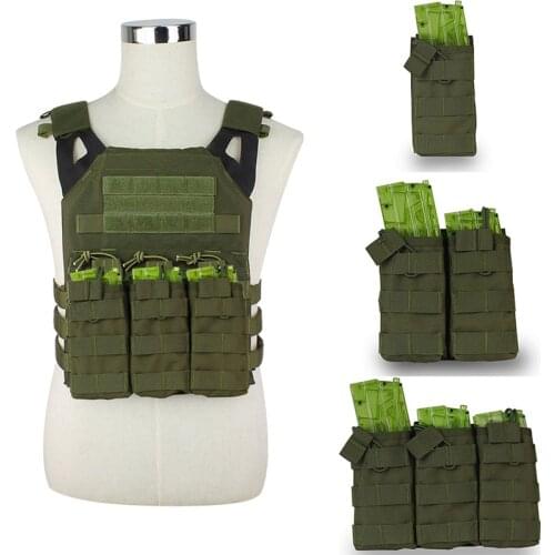 Tactical Nylon Triple Molle Magazine Pouch Airsoft 7.62mm Rifle Mag Bag Rifle Drop Utility Pouch Bag Hunting Travel Tool Pouch