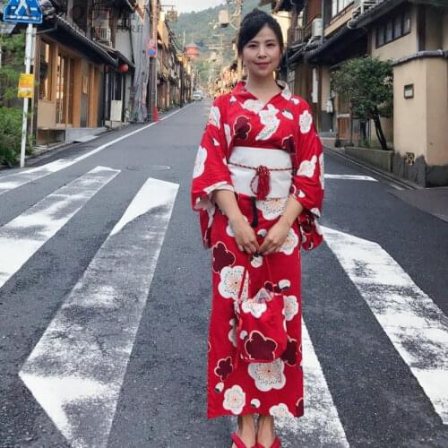 Japanese traditional kimono haori robe geisha kimono japan dress obi floral print traditional japanese kimonos AA3845 Y
