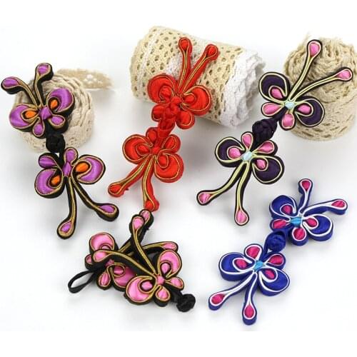 1Pair Vintage Button Chinese Knot Button Fastener Butterfly-shaped Handmade Tang Suit Cheongsam Decorative Accessories