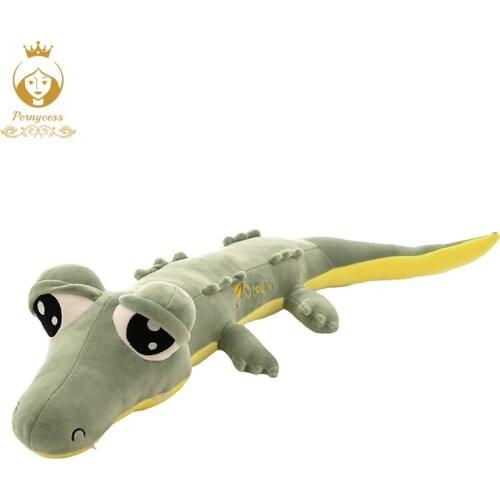 1PCS new crocodile plush stuffed toy, cute soft big eyes crocodile plush doll, kids toys, accompanying sleeping doll, home decor