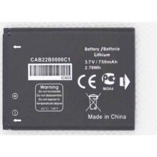 10pcs/lot CAB22B0000C1 battery for Alcatel One Touch 1008 1009X 1016D 1035D 1040D 1010D 1010X 1013D 1040X 1042D 750mAh Batterie