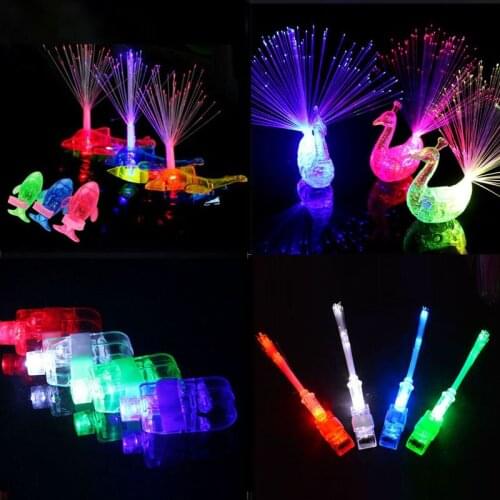 10Pcs LED Finger Lights Glowing Dazzle Laser Emitting Lamps Ring Celebration Rave Neon Party home decor birthday