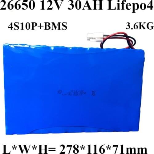 30AH 12V Lifepo4 battery motor 12v 300w 360W 12.8V lifepo4 32650 26650 30AH for smart robot flood beacon garden light golf cart