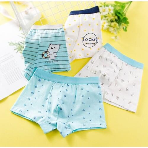 Childrens Underwear for Kids Cartoon Shorts Soft Cotton Underpants Boys Panties Car Pattern 4 Pcs Lot