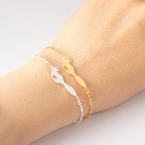 Stainless Steel Fox Bracelets For Women Gifts Gold Silver Color Pulseras Mujer Moda 2017 Charm Hand Chain Children Accessoires