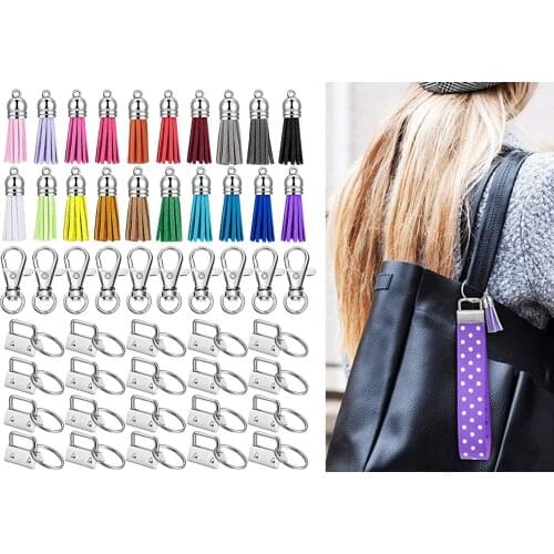 20x Key Chains Keychains Blanks Charm with Tassel Keyring Jewelry Making