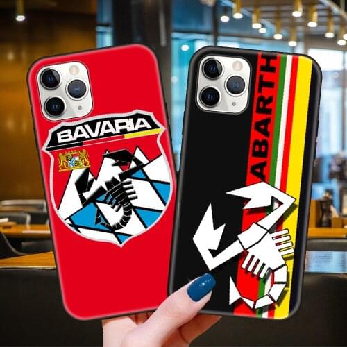 Phone Case For Apple IPhone 12 Mini 11 Pro XS MAX XR X 8 7 6 Plus 2020 Black Cover Bumper Silicone Italy Sports Car Abarth