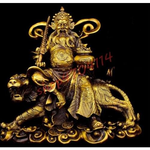 Pure copper, sculpture Zhao Gongming Wu Goddess of Wealth Buddha statues, exquisite crafts, ornaments collection