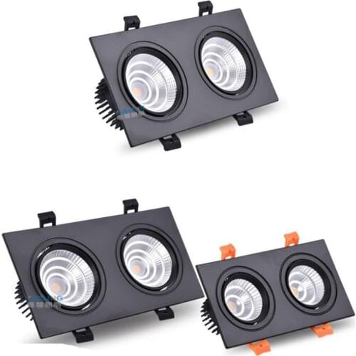 Double Dimmable LED COB Spotlight Ceiling lamp AC85-265V 7W 10W 12W 15W 20w 30w 40w Aluminum recessed downlights Led Spot Light